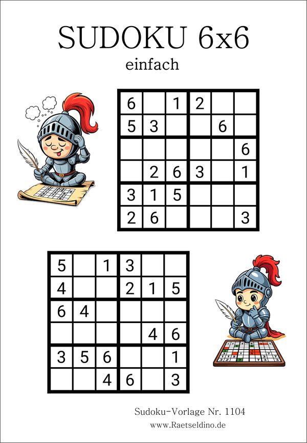 Sudoku 6x6 ausdrucken