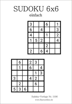 Sudoku 6x6 PDF zum freien Download