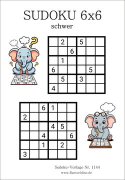 Sudoku 6x6 schwer PDF herrunterladen