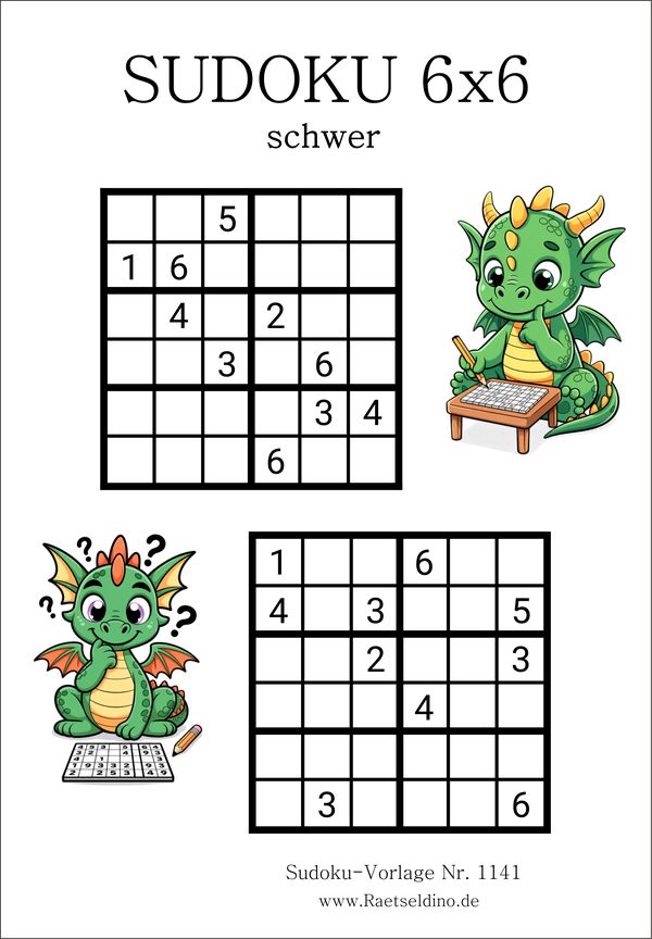 Sudoku 6x6 schwer