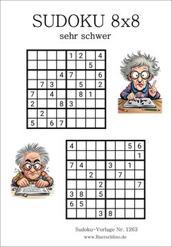 Kostenlose Sudoku 8x8 sehr schwer zum Ausdrucken