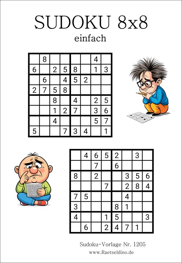 Sudoku 8x8 einfach PDF herunterladen