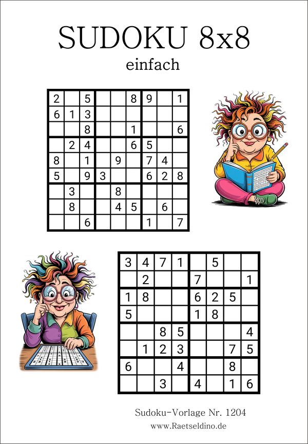 Sudoku 8x8 einfach zum Ausdrucken