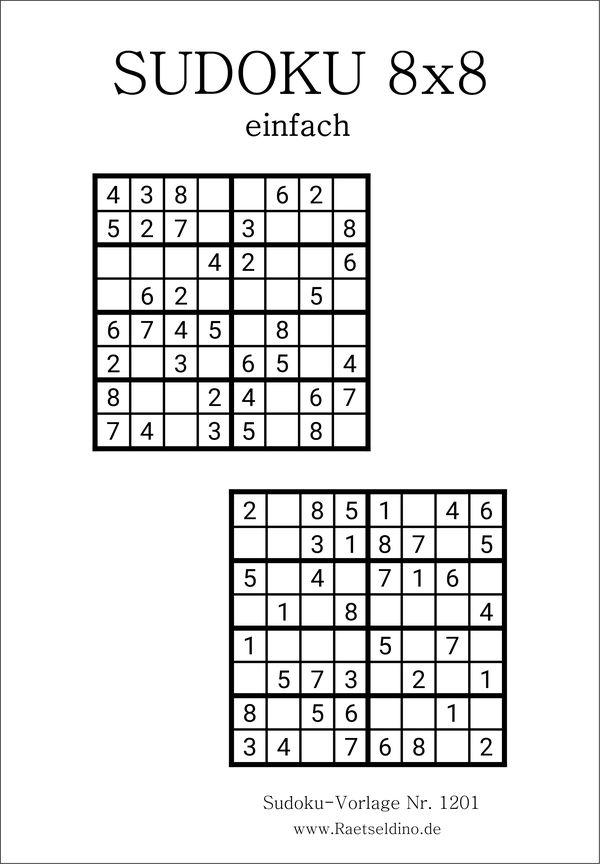 Sudoku 8x8 einfach