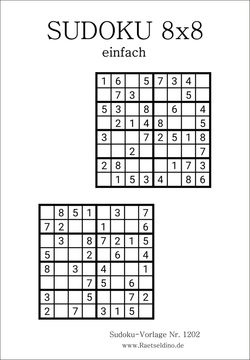 Sudoku 8x8 kostenlos ausdrucken