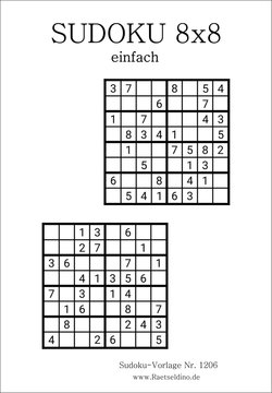 Sudoku 8x8 leicht für Anfänger