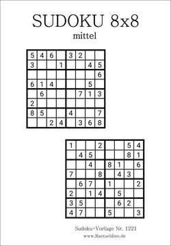 Sudoku 8x8 mittel gratis