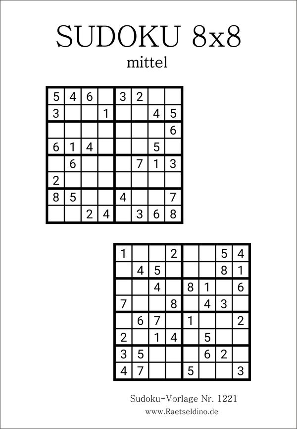 Sudoku 8x8 mittel