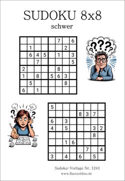 Sudoku 8x8 schwer drucken kostenfrei