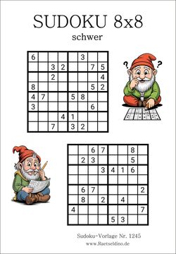 Sudoku 8x8 schwer zum freien Ausdrucken