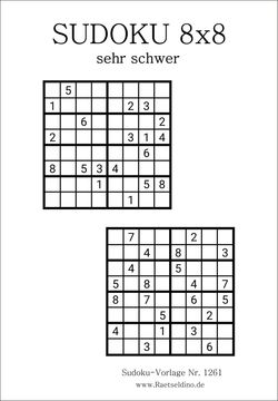 Sudoku 8x8 sehr schwer kostenlos