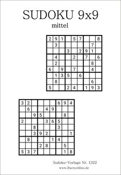 Sudoku 9x9 mittel kostenfrei ausdrucken