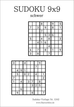 Sudoku 9x9 schwer ausdrucken kostenfrei