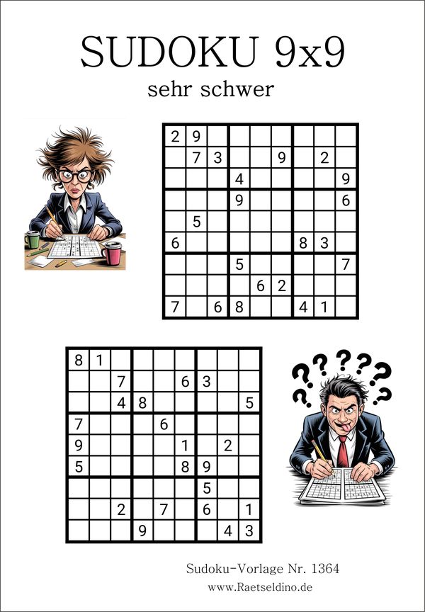 Sudoku 9x9 sehr schwer drucken kostenfrei
