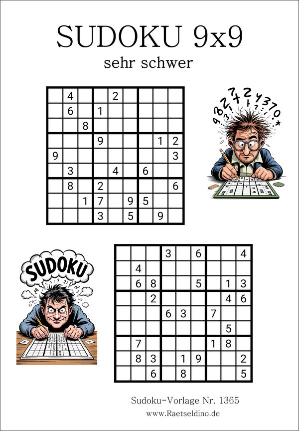 Sudoku 9x9 sehr schwer für Profis
