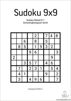 Sudoku leicht gratis herunterladen als PDF