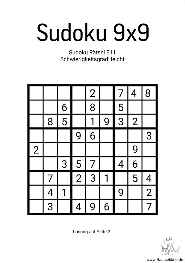 Sudoku leicht kostenlos herunterladen