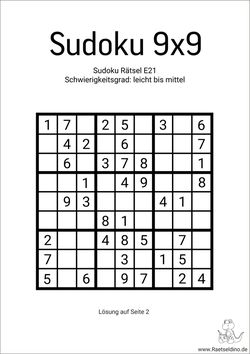 Sudoku leicht-mittel kostenlos drucken
