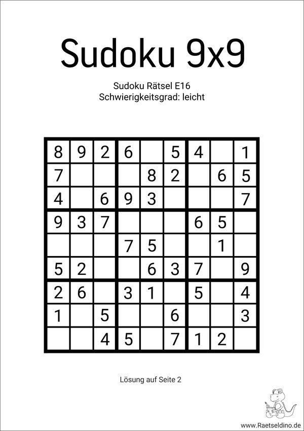 Sudoku leicht mit Tipps für Anfänger