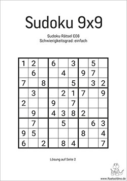 Sudoku Rentner gratis ausdrucken