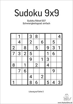 Sudoku Lösungsmöglichkeiten