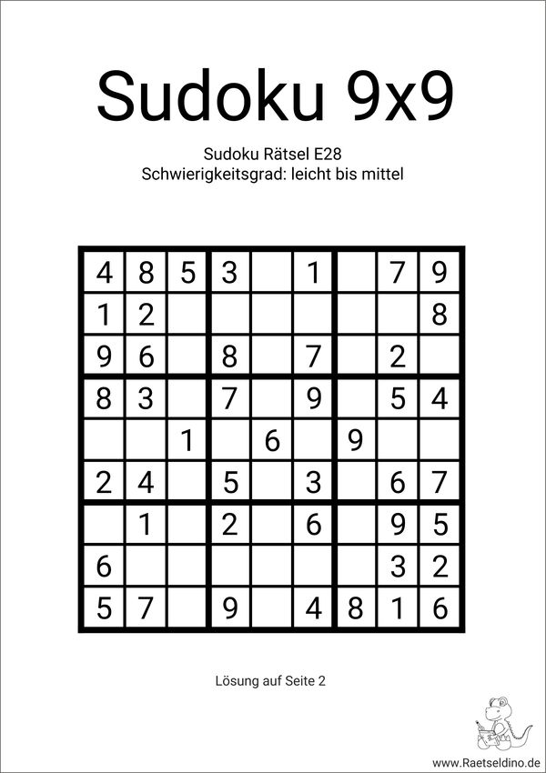 Sudoku symmetrisch leicht