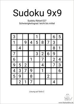 Sudoku Vorlage kostenfrei als PDF downloaden