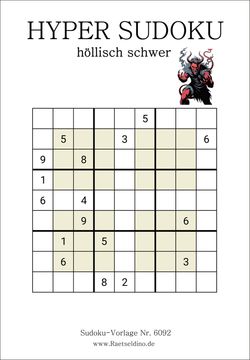 Hyper Sudoku höllisch schwer gratis drucken