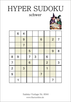 Hyper Sudoku schwer als PDF zum Downloaden