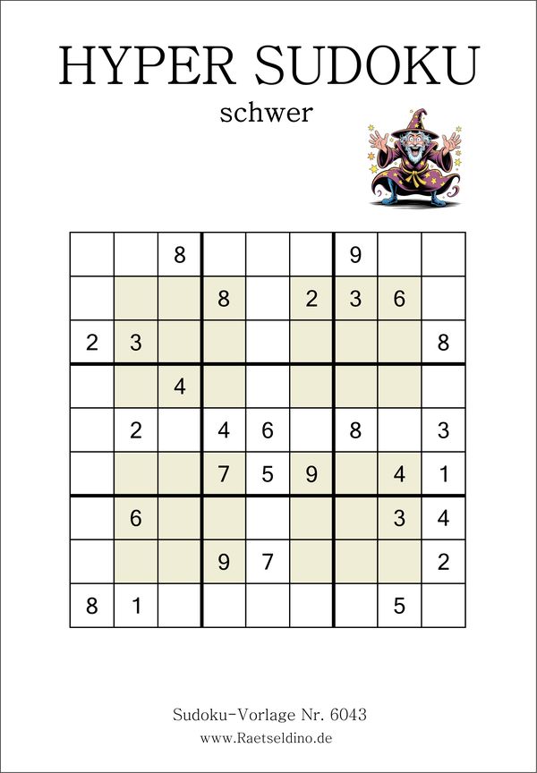 Hyper Sudoku schwer kostenlos