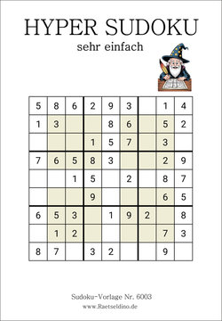 Hyper Sudoku sehr einfach gratis drucken
