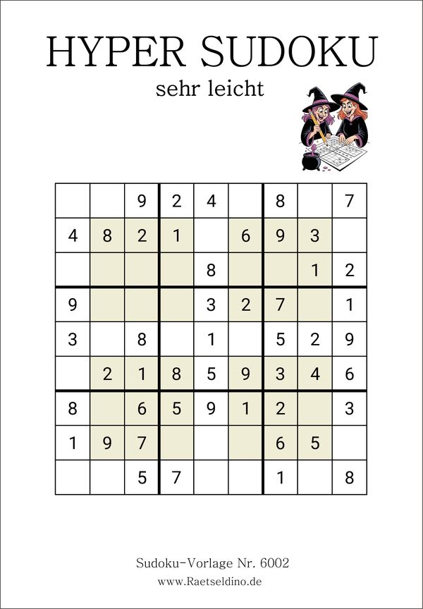 Hyper Sudoku in der Stufe sehr leicht