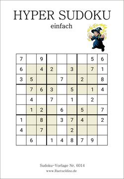 Hyper Sudoku stufe einfach mit Lösung
