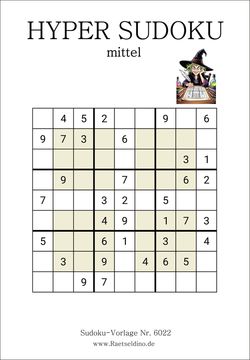 Hyper Sudoku Stufe mittel zum gratis ausdrucken