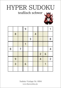 Hyper Sudoku teuflisch schwer PDF Vorlage