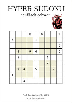 Hyper Sudoku teuflisch schwer zum gratis drucken