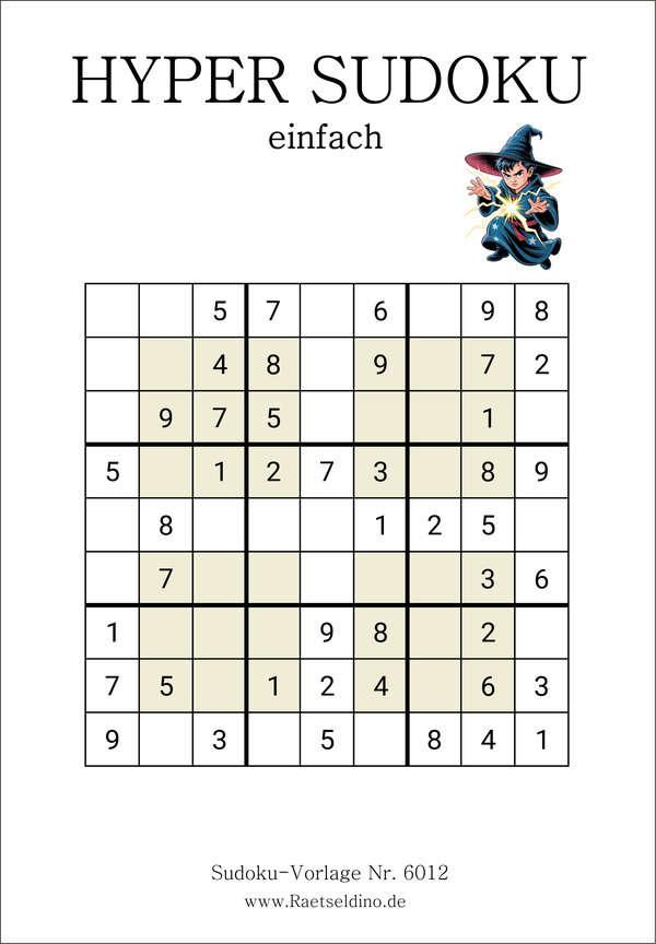 Hyper Sudoku zum Ausdrucken