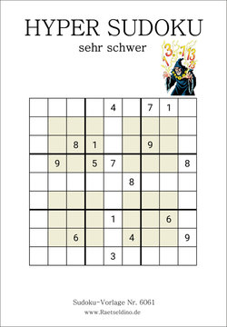 Kostenlose Hyper-Sudoku sehr schwer