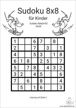 Kindersudoku 8x8 leicht kostenlos