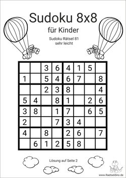 Sudoku 8x8 sehr leicht