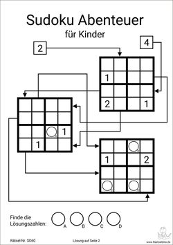 Sudoku dreifach für Kinder ausdrucken