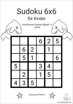 Sudoku Hochformat für Kinder