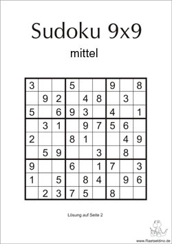 Sudoku Vorlage - mittel