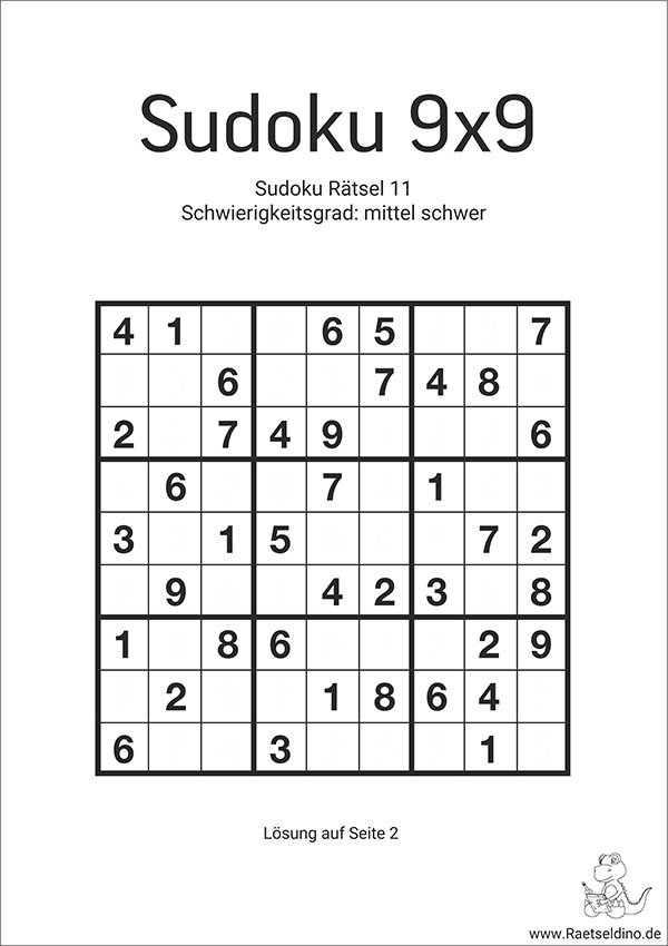 Sudoku - mittel schwer