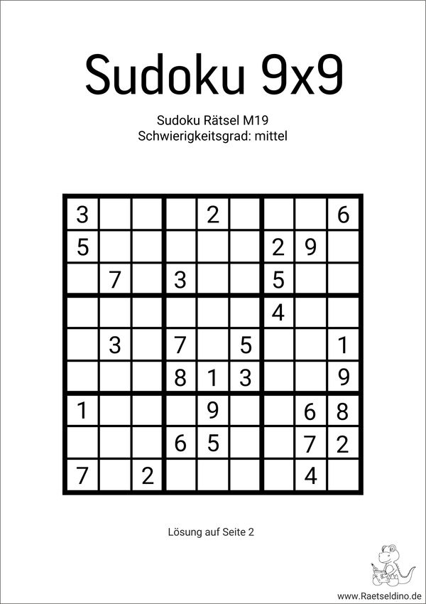 Sudoku Schwierigkeitsgrad mittel
