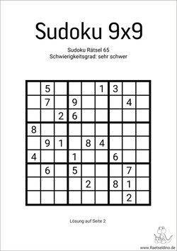 Extra schwere 9x9 Sudoku PDF drucken