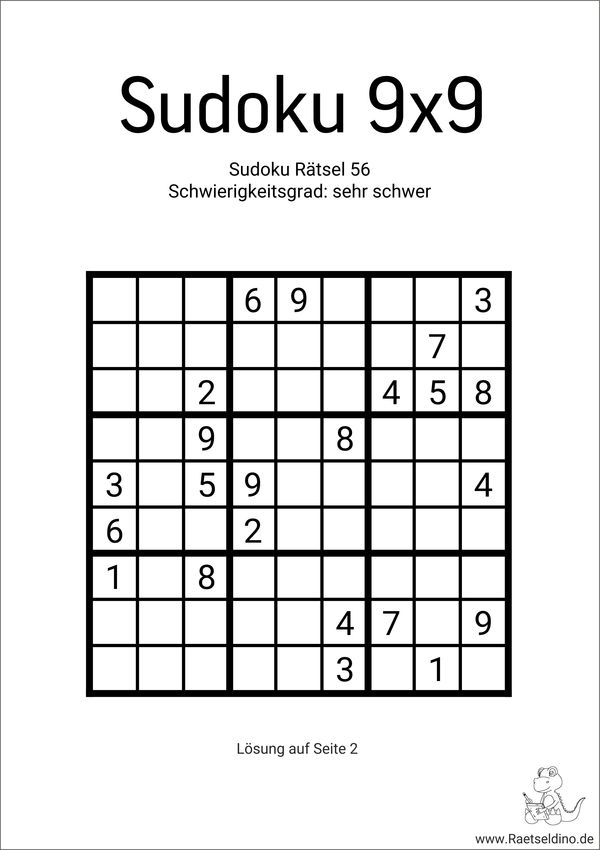 Free Sudoku sehr schwer