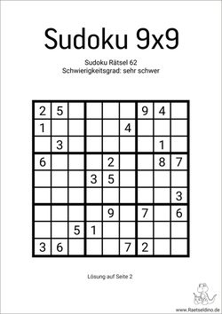 freies Sudoku-Rätsel extra schwer Ausdrucken PDF gratis