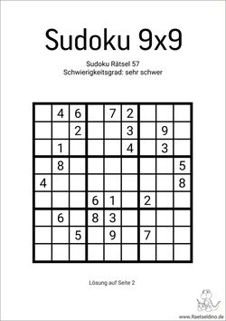 Sudoku 9x9 sehrschwe für Profis ausdrucken