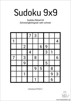 Sudoku 9x9 sehr schwer free